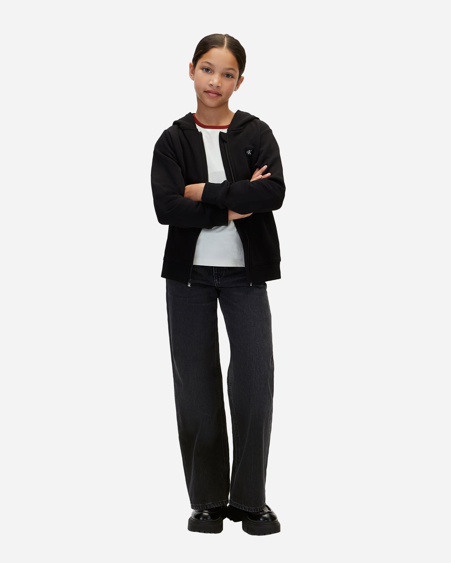 Felpa CALVIN KLEIN JEANS MINI BADGE JR - Nero - 3 | Cisalfa Sport