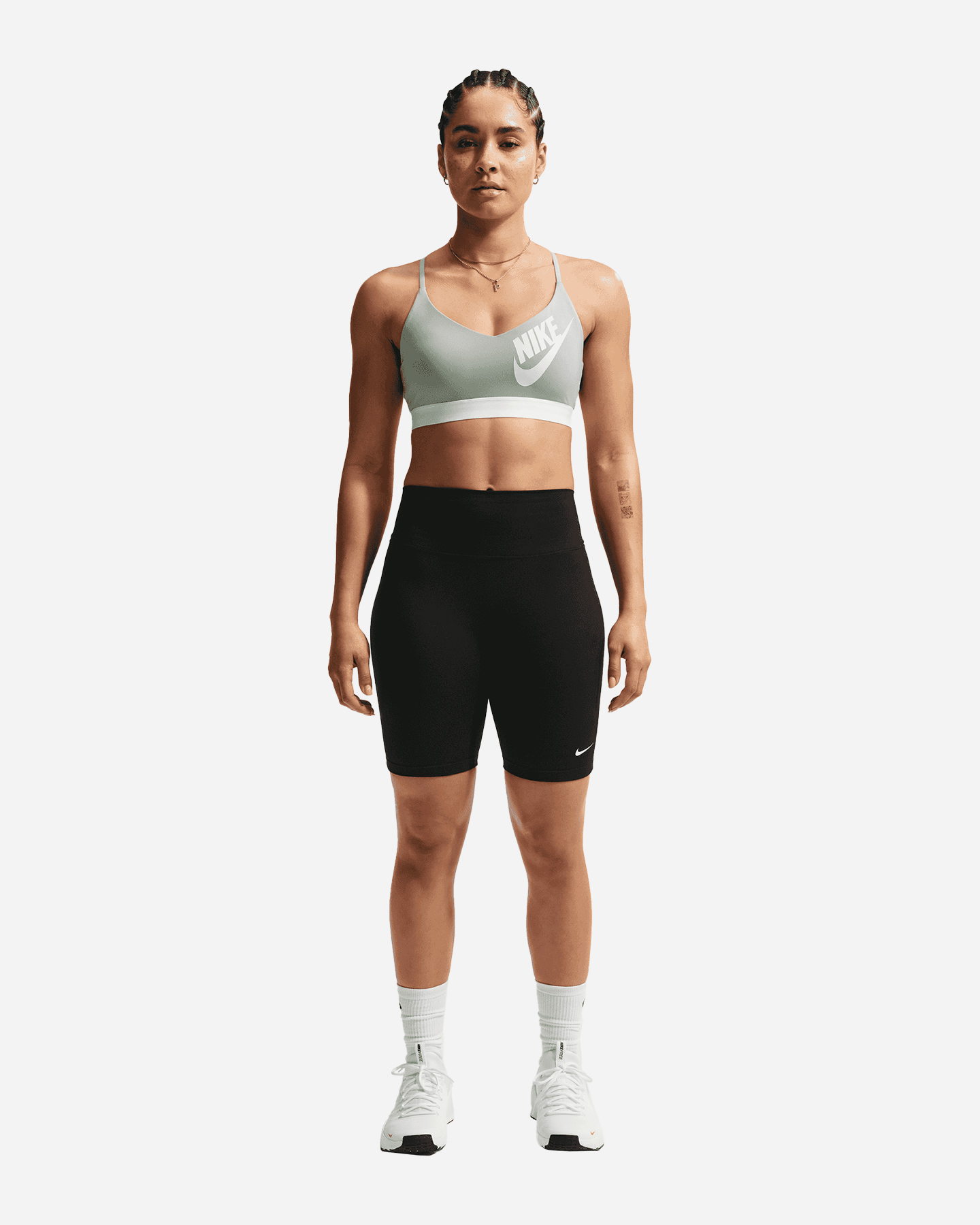 Bra training NIKE LS INDY BIG LOGO W - Verde - 1 | Cisalfa Sport