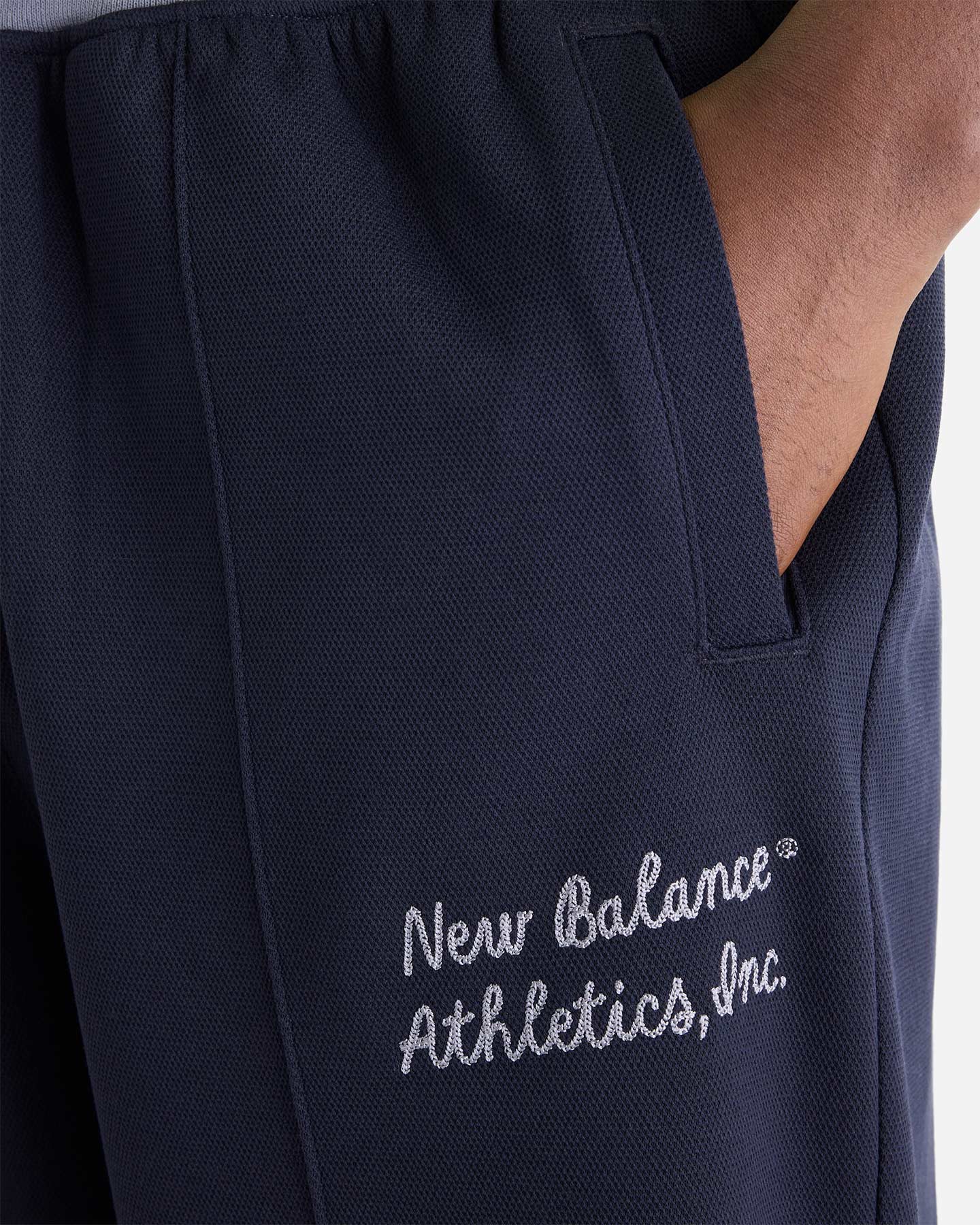 Pantalone NEW BALANCE COLLEGE PIQUET STRAIGHT M - Blu Navy - 4 | Cisalfa Sport