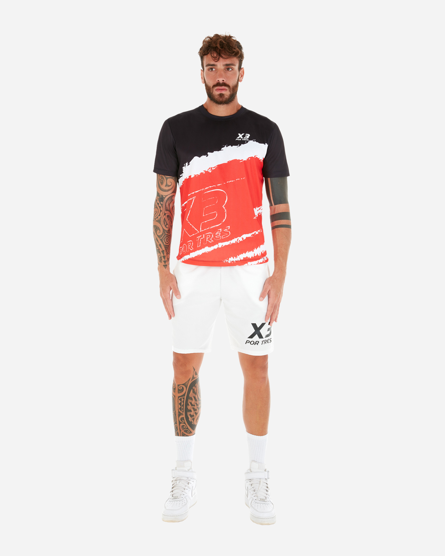 Pantaloncini tennis X3 POR TRES VIGO M - Bianco - 1 | Cisalfa Sport