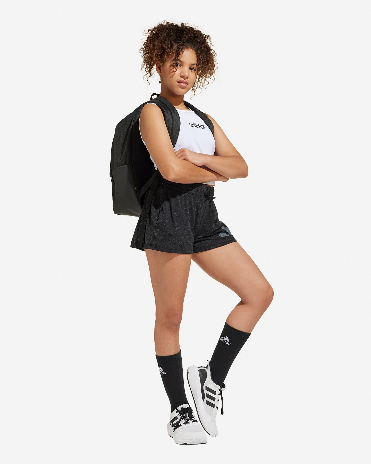 Pantaloncini ADIDAS BIG LOGO JR - Nero - 5 | Cisalfa Sport