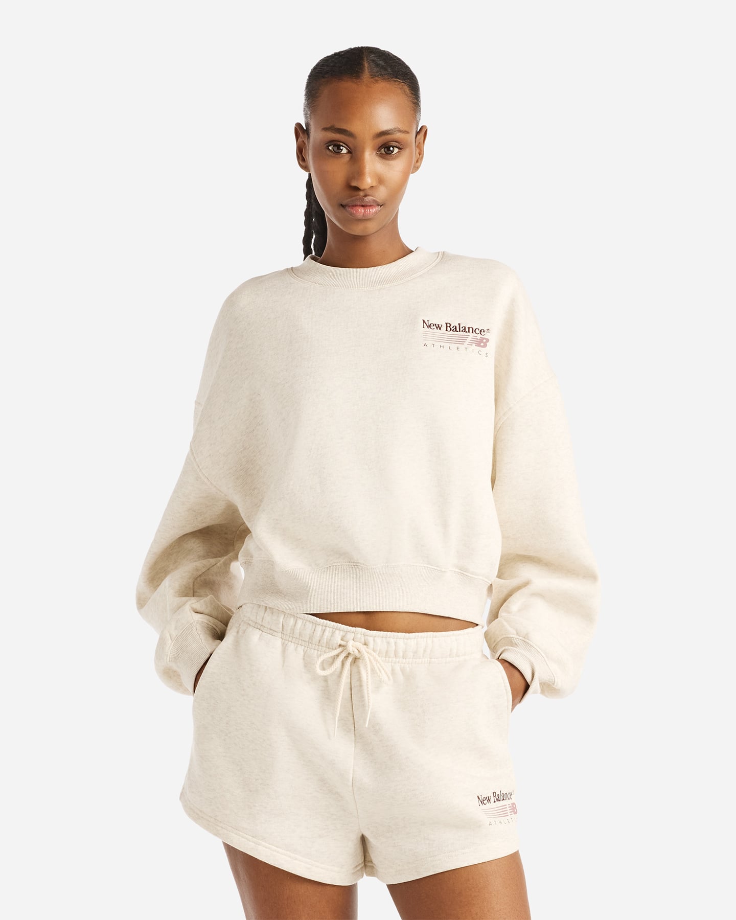 Felpa NEW BALANCE TRACKSIDE BIG LOGO W - Beige - 1 | Cisalfa Sport