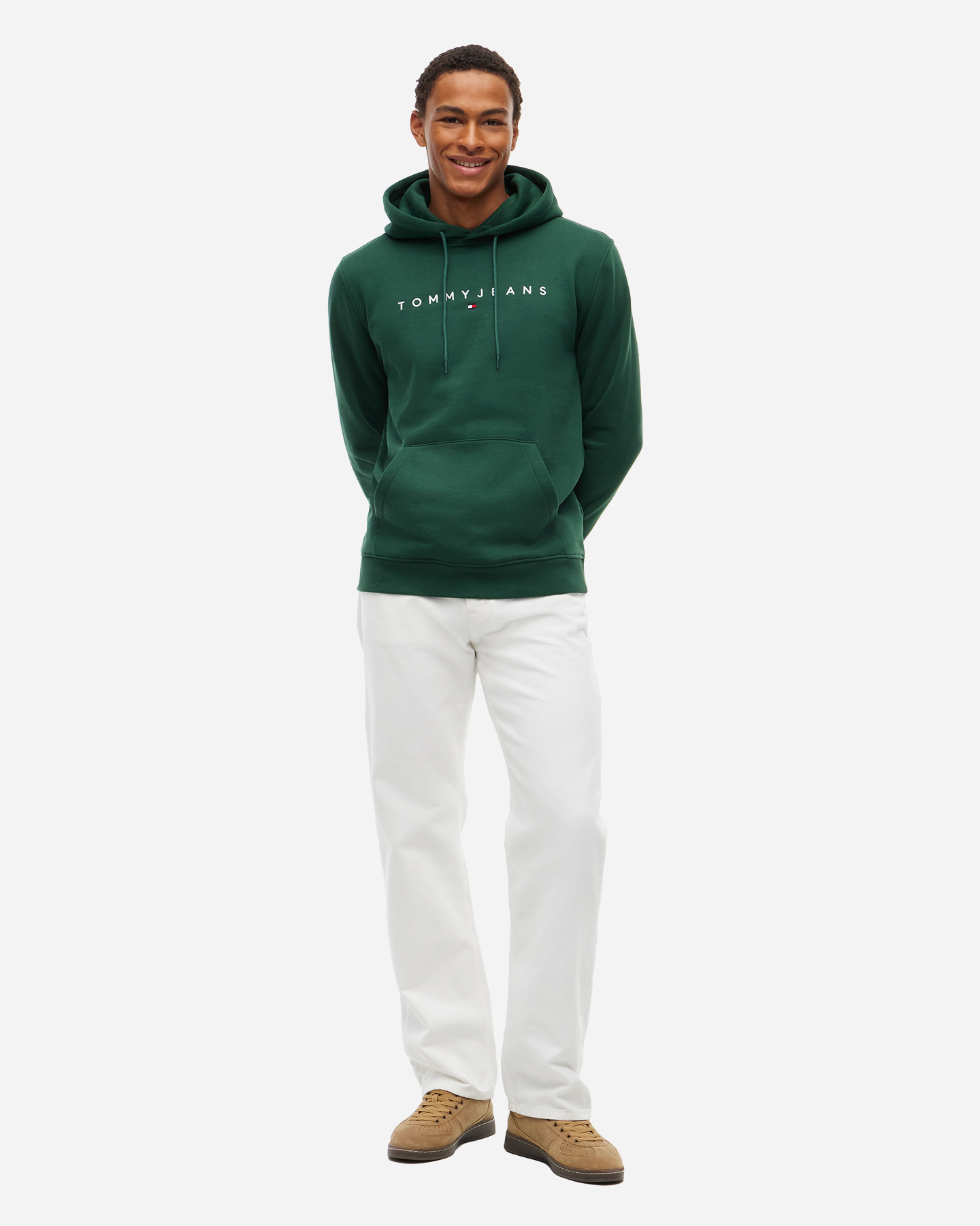 Felpa TOMMY HILFIGER LINEAR LOGO FLEECE M - Verde - 3 | Cisalfa Sport
