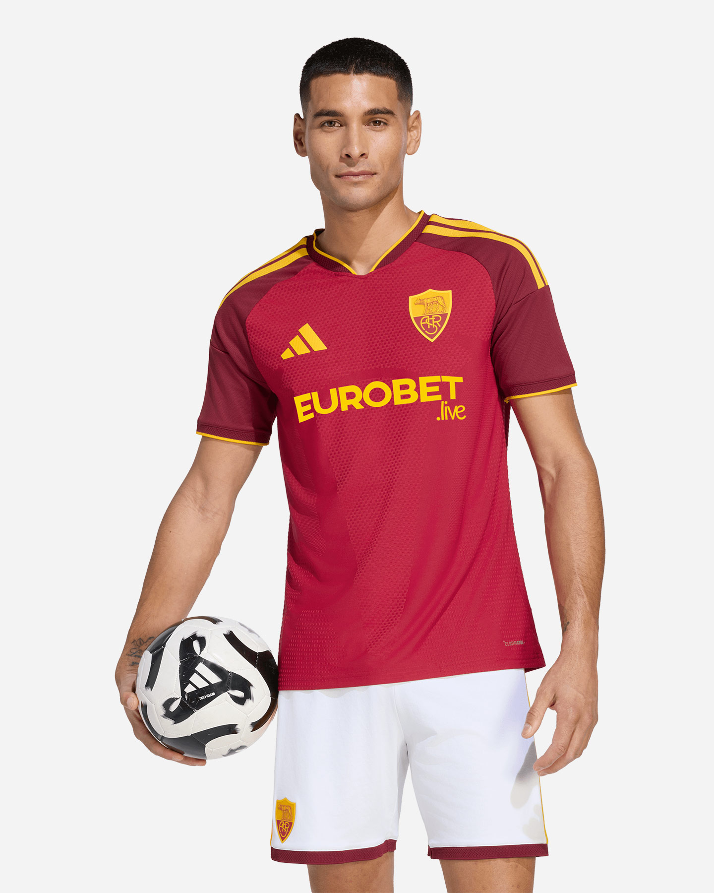 Maglia calcio ufficiale ADIDAS AS ROMA HOME AUTHENTIC 26-27 M - Rosso - 2 | Cisalfa Sport