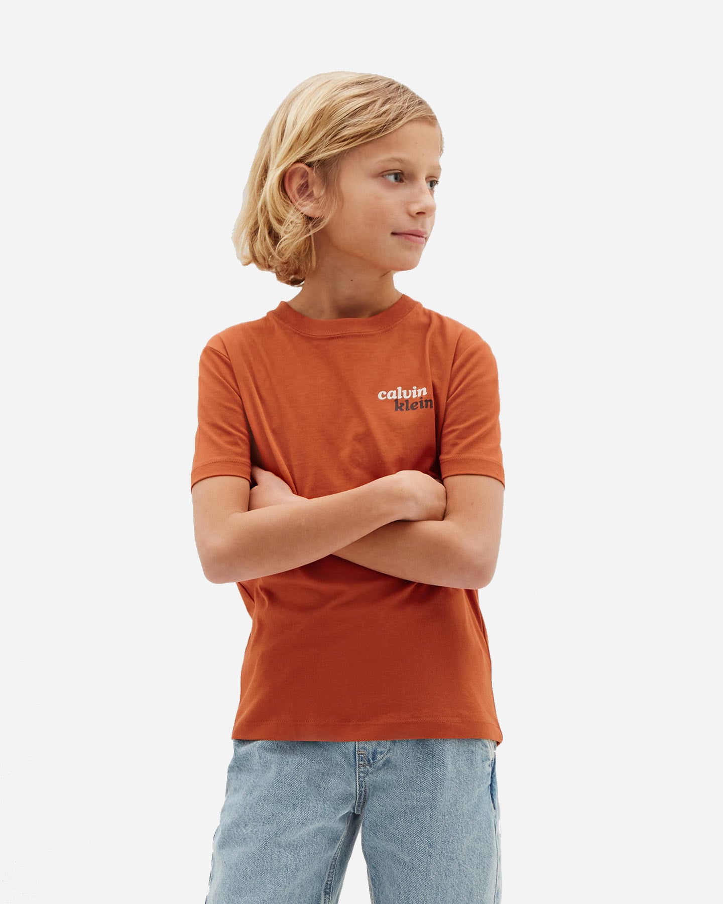 T-shirt CALVIN KLEIN JEANS BACK PRINT JR - Arancione - 3 | Cisalfa Sport