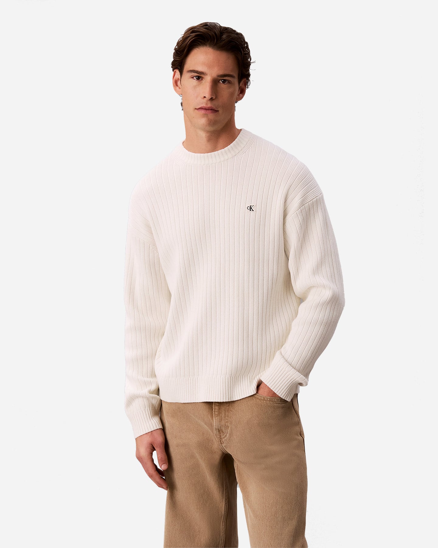 Maglione CALVIN KLEIN JEANS VERTICAL M - Beige - 1 | Cisalfa Sport