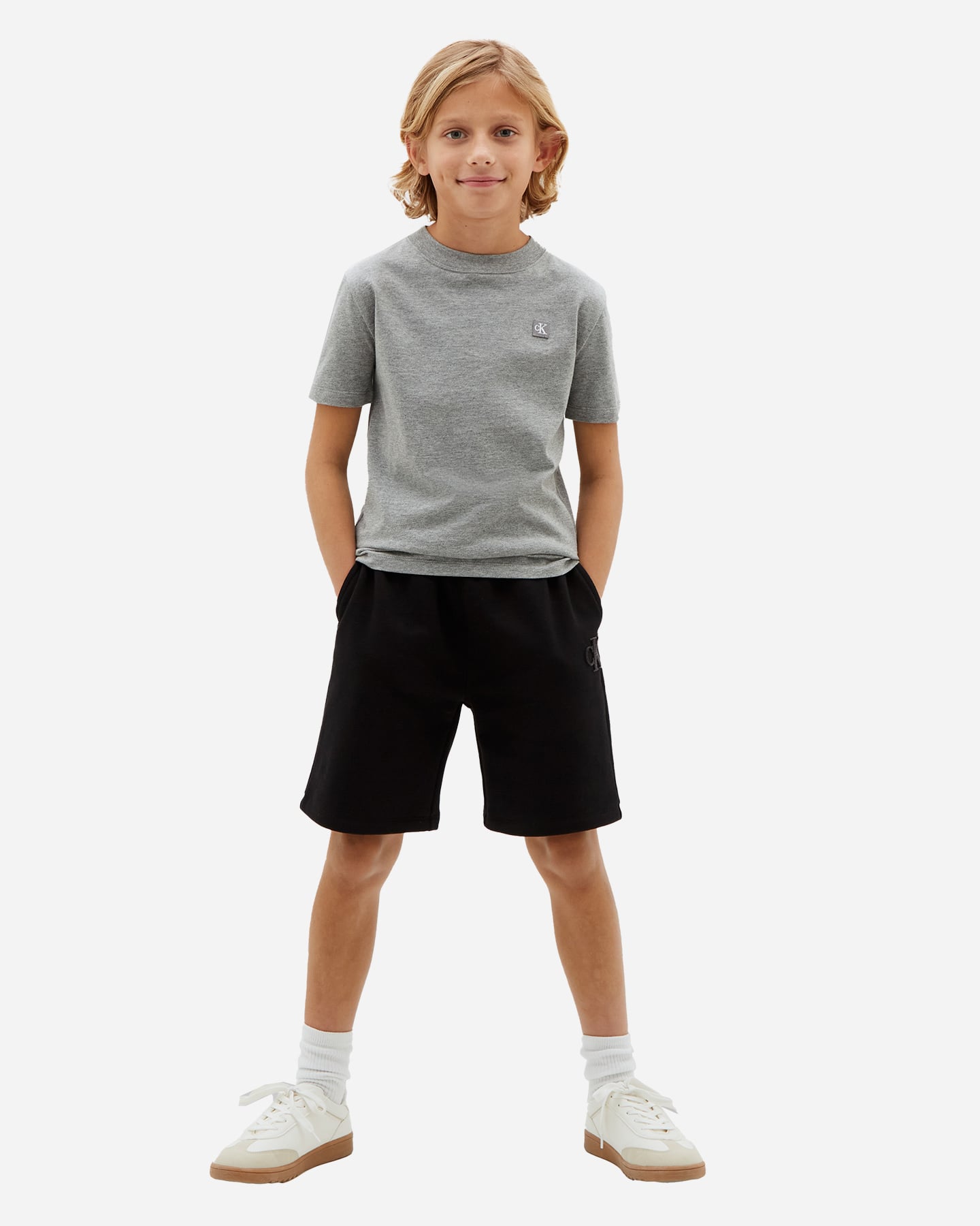 T-shirt CALVIN KLEIN JEANS MINI BADGE JR - Grigio - 2 | Cisalfa Sport