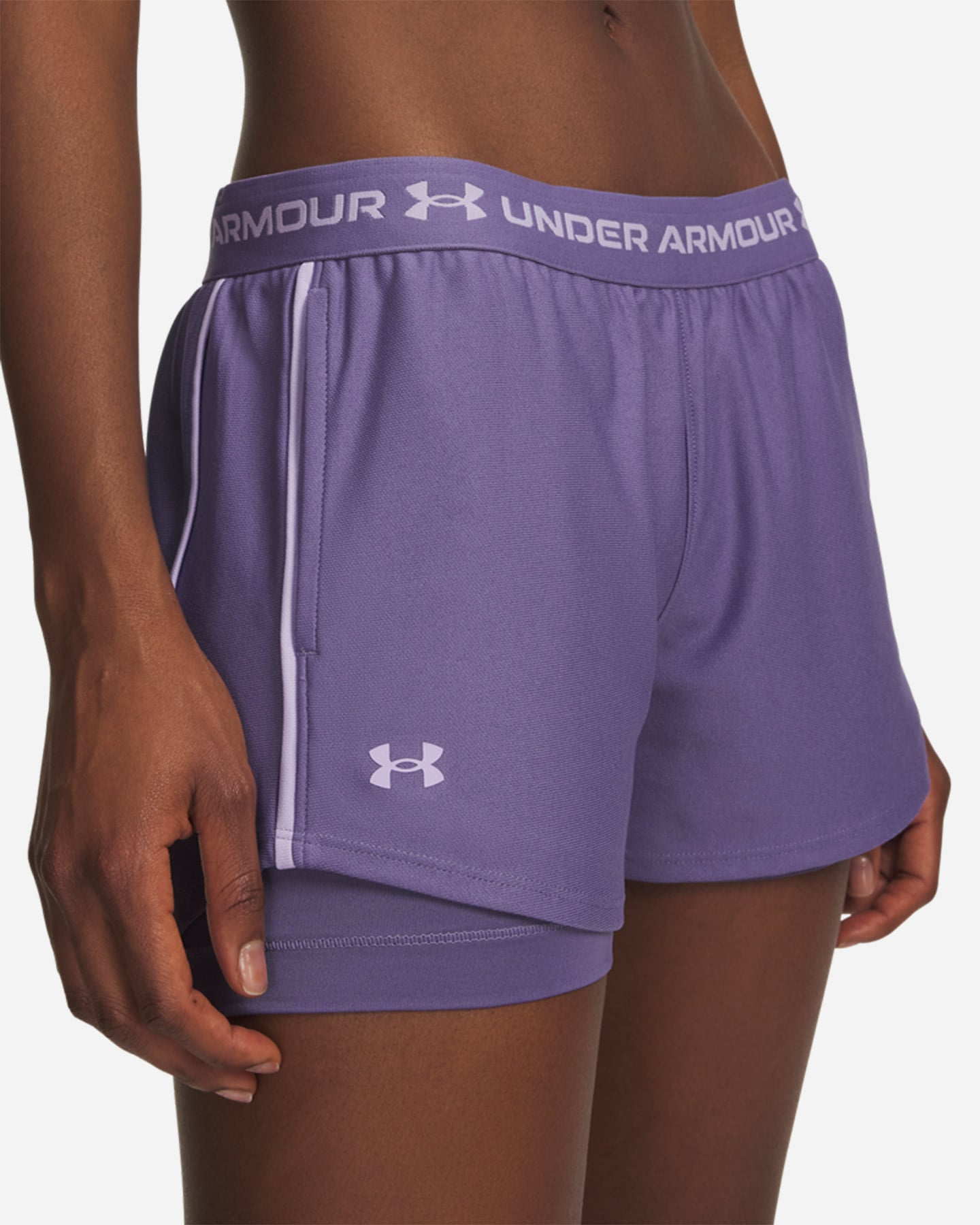 Short training UNDER ARMOUR TECH PLAY UP 2IN1 W - Viola - 3 | Cisalfa Sport